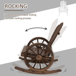 Outsunny Adirondack Rocking Chair Porch Garden Lounging, Carbonized Wood - thumbnail 4