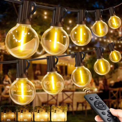 20M Fairy String Lights G40 Patio Garden Led Lights Dimmable Lamp With Remote Control For Wedding Party Christmas Decor