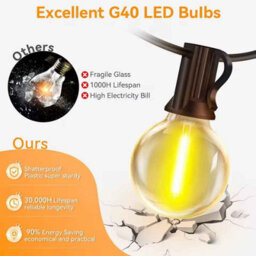 20M Fairy String Lights G40 Patio Garden Led Lights Dimmable Lamp With Remote Control For Wedding Party Christmas Decor - thumbnail 5