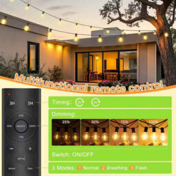 20M Fairy String Lights G40 Patio Garden Led Lights Dimmable Lamp With Remote Control For Wedding Party Christmas Decor - thumbnail 6