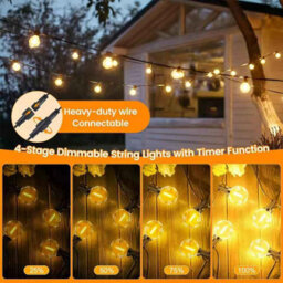 20M Fairy String Lights G40 Patio Garden Led Lights Dimmable Lamp With Remote Control For Wedding Party Christmas Decor - thumbnail 4