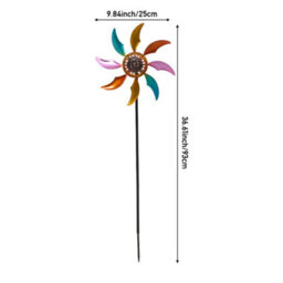 Garden Sanctuary Outdoor Metal Windmill Kinetic Spinner Weathervane For Patio, Garden, Or Yard Decoration - thumbnail 3