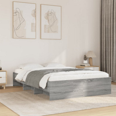 Berkfield Bed Frame Without Mattress Grey Sonoma 140X190 Cm Engineered Wood - image 1