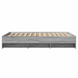 Berkfield Bed Frame Without Mattress Grey Sonoma 140X190 Cm Engineered Wood - thumbnail 6
