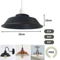 Satin Nickel Ceiling Light Shade 22Cm Metal Lamp Shades Pendant Lighting Ceiling Light - thumbnail 2