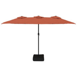 Berkfield Double-Head Garden Parasol Terracotta 449X245 Cm - thumbnail 3