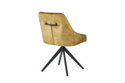 Rest Relax Milo Velvet Dining Chairs - Swivel Black Legs (Pair) Mustard - thumbnail 3
