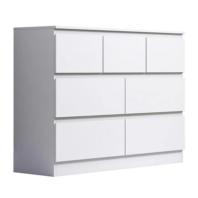 Chest Of 7 Drawers Matt White Merchant Chest Deep Drawer Home Storage - image 1