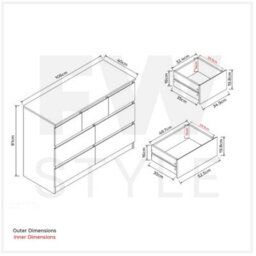 Chest Of 7 Drawers Matt White Merchant Chest Deep Drawer Home Storage - thumbnail 2