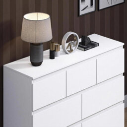 Chest Of 7 Drawers Matt White Merchant Chest Deep Drawer Home Storage - thumbnail 3