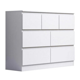 Chest Of 7 Drawers Matt White Merchant Chest Deep Drawer Home Storage - thumbnail 1