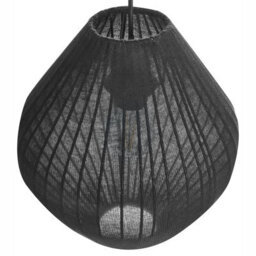 Wyld and Coco Lumina Pendant Black Ribbed Fabric Shade Modern Pendant Light For Living Room And Dining - thumbnail 6