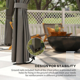 Outsunny 3.6X3(M) Hardtop Gazebo Garden Pavilion W/ Polycarbonate Roof, Grey - thumbnail 7