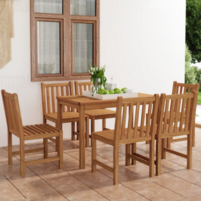 Berkfield 7 Piece Garden Dining Set Solid Teak Wood - image 1