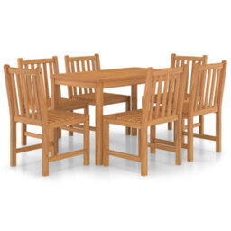 Berkfield 7 Piece Garden Dining Set Solid Teak Wood - thumbnail 2