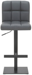 Lamboro Allegro Deluxe Kitchen & Breakfast Bar Stool, Matt Black Footrest, Adjustable Swivel Gas Lift, Charcoal Grey - thumbnail 3