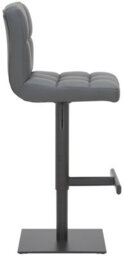 Lamboro Allegro Deluxe Kitchen & Breakfast Bar Stool, Matt Black Footrest, Adjustable Swivel Gas Lift, Charcoal Grey - thumbnail 2