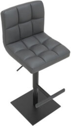 Lamboro Allegro Deluxe Kitchen & Breakfast Bar Stool, Matt Black Footrest, Adjustable Swivel Gas Lift, Charcoal Grey - thumbnail 6