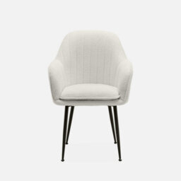 Sweeek - Boucle Fabric Accent Chair With Metal Legs Off-White Boucle 57X59X84.5 Cm - Shella Boucle - thumbnail 2