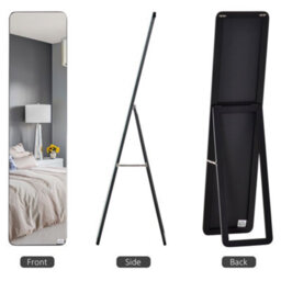 Homcom Full Length Mirror Free Standing Or Wall Mount Dressing Bedroom Black - thumbnail 5