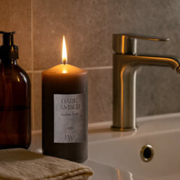 Marco Paul Large Scented Pillar Candle - Dark Amber - thumbnail 4