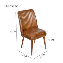 Real Genuine Leather Kitchen Dining Chair Tan Brown 93Cm High X 50Cm Wide X 61Cm Deep Only Legs To Attach - thumbnail 7