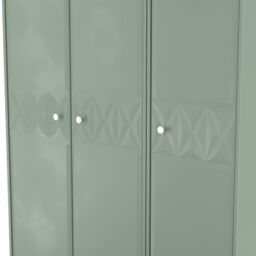Genoa Ready Assembled Contemporary Matt Green Tall Triple Wardrobe (H)1960mm (W)1108mm (D)530mm - thumbnail 6