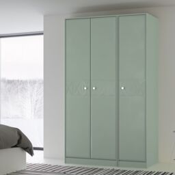 Genoa Ready Assembled Contemporary Matt Green Tall Triple Wardrobe (H)1960mm (W)1108mm (D)530mm - thumbnail 3