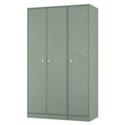 Genoa Ready Assembled Contemporary Matt Green Tall Triple Wardrobe (H)1960mm (W)1108mm (D)530mm - thumbnail 1