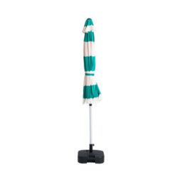 Hayward 2.7M Garden Parasol With Base & Cover, Green Stripe Uv50 Tilt Patio Umbrella With Aluminium Pole - thumbnail 4