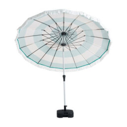 Hayward 2.7M Garden Parasol With Base & Cover, Green Stripe Uv50 Tilt Patio Umbrella With Aluminium Pole - thumbnail 3
