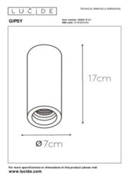 Lucide Gipsy Modern Surface Mounted Plaster Ceiling Spotlight Large 7Cm - 1Xgu10 - White - thumbnail 6