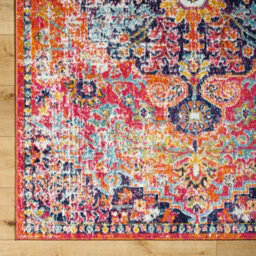 Livabliss Harput-Vintage Blue Orange Yellow Grey Traditional Boho Living Dining Bedroom Rug 60 X 90 Cm Easy Care, Non Shedding - thumbnail 7