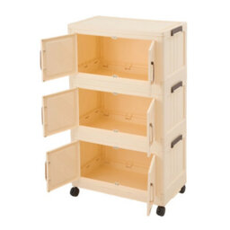 Darphe Cream Pp Foldable 5 Tier Rolling Plastic Storage Cabinet With Magnetic Doors - thumbnail 3