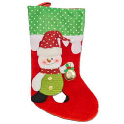 HSD Christmas Stocking With Snowman - Festive Holiday Decoration For Tree, Mantel & Home Decor