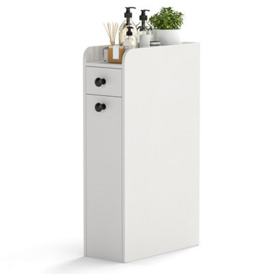 Narrow Bathroom Storage Cabinet Compact Floor Cabinet With Drawer - image 1