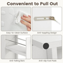 Narrow Bathroom Storage Cabinet Compact Floor Cabinet With Drawer - thumbnail 5