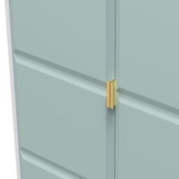 Bologna Ready Assembled Modern Matt Duck Egg & White Tall Double Wardrobe (H)1970mm (W)740mm (D)530mm - thumbnail 4