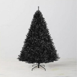 Abaseen 6Ft Black Artificial Christmas Tree, 800 Tips Xmas Tree Easy Assembly Foldable Reusable Strong Stand, Indoor Outdoor - thumbnail 1