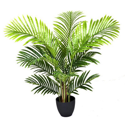 Greenbrokers Artificial Real Touch Phoenix Palm Tree In Black Pot-Uv Stable Ideal For 3Ft/94Cm - image 1
