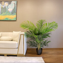 Greenbrokers Artificial Real Touch Phoenix Palm Tree In Black Pot-Uv Stable Ideal For 3Ft/94Cm - thumbnail 4