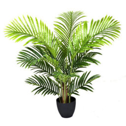 Greenbrokers Artificial Real Touch Phoenix Palm Tree In Black Pot-Uv Stable Ideal For 3Ft/94Cm - thumbnail 1