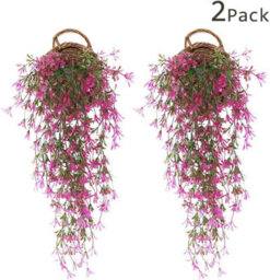 2 Pack Artificial Ivy Plants, Artificial Plant, Wedding Decoration, Garden Party Decoration - Red - thumbnail 6