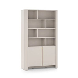 Arte Bari Tall Bookcase 103Cm In Cashmere - Modern Family Bookcase With Push-To-Open Storage - thumbnail 2