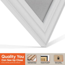 "16X16"" White Classic Vinyl Record Frame With Silver Mount For 12 Inch Lp Disc - Ak Frames" - thumbnail 3
