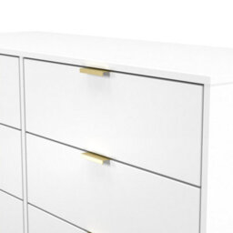 Honshu 6 Drawer Midi Chest Of Drawers In White Matt (Ready Assembled) - thumbnail 5