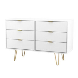 Honshu 6 Drawer Midi Chest Of Drawers In White Matt (Ready Assembled) - thumbnail 4