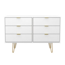 Honshu 6 Drawer Midi Chest Of Drawers In White Matt (Ready Assembled) - thumbnail 2