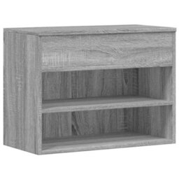 Berkfield Stylish Shoe Bench Grey Sonoma 60X30X45 Cm Engineered Wood - thumbnail 1