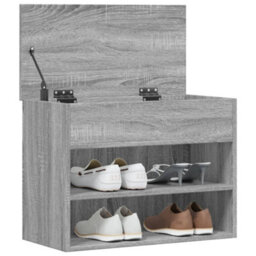 Berkfield Stylish Shoe Bench Grey Sonoma 60X30X45 Cm Engineered Wood - thumbnail 4